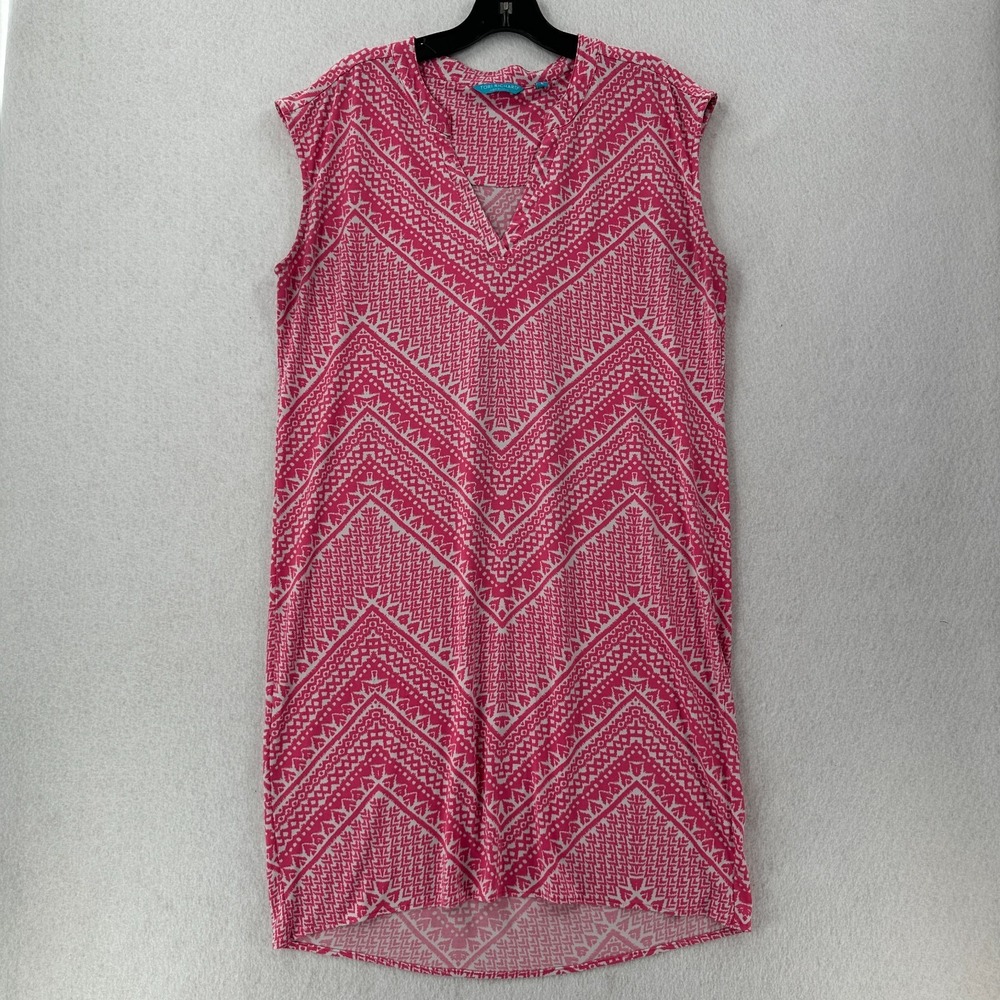 Tori Richard Honolulu Pink Dress Womens Size Large Sleeveless Stretch